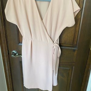 Light pink/salmon colored wrap dress
